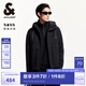 杰克·瓊斯（JACK&JONES）男裝秋冬新款時尚潮反光字母印花工裝連帽鴨絨羽絨服保暖外套男 E43 純黑色 2XL 190
