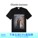 Charlie Luciano杰克露絲插畫(huà)T恤2025春夏情侶男女同款65734設計感小眾cl短袖潮 黑色 S