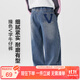 左西女童牛仔褲兒童褲子直筒褲2025新款中大童秋裝長(cháng)褲潮 牛仔色 160