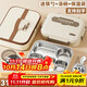 集刻飯盒專(zhuān)用316食品級上班族保溫餐盒帶飯神器食堂打飯學(xué)生飯盒分格K 米色-2900ml【帶湯碗】+保溫袋 316不銹鋼大容量飯盒-帶餐具
