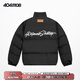 404MOBGANG手寫(xiě)花體刺繡棉服外套情侶冬季新品國潮防風(fēng)防水羽絨棉棉衣 黑色（全幅刺繡） L