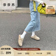 莎莎蘇[楊超越同款]2025秋季新款咖啡貝果勃肯單鞋舒適女內增高樂(lè )福鞋 卡其色 36