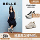 百麗周雨彤同款厚底老爹女鞋25新透氣舒適運動涼D5J1DBK5 白色/黑 34