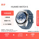 HUAWEI WATCH 5 46mm 基礎款 不銹鋼表殼 星河藍 素皮復合表帶首創(chuàng  )X-TAP智感窗鴻蒙AI腕上小藝eSIM通信
