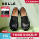 百麗（Belle）牛皮兩穿樂(lè )福鞋女商場(chǎng)同款圓頭英倫風(fēng)單鞋B2J1DAA4 黑色 37 (235mm)