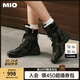 MIO歐陽娣娣|羅予彤同款米奧高幫賽車女2025新款拳擊馬丁靴綁帶長靴 黑色 35 (225mm)
