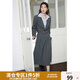 獨(dú)束大碼女裝截短式時(shí)尚套裝女春裝新款灰度空間復(fù)古西裝半裙兩件套 西裝 XL (尺碼：3) (尺碼：3)