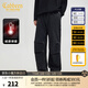 卡賓男裝 加絨牛仔休閑褲2024秋冬新款寬松直筒褲工裝褲保暖Y 煤黑色01 M /170/48