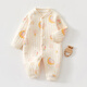 婧麒（JOYNCLEON）新生嬰兒衣服a類(lèi)春秋初生兒寶寶保暖夾棉連體衣貼身打底哈衣 月亮木馬 66cm 3-6個(gè)月，體重6.8-8.9kg