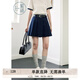 紫涵（ZIHAN）紫涵學(xué)院風(fēng)百褶裙女夏季小個子高腰遮胯顯瘦A字半身短裙 深藏青 L