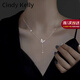Cindy Kelly實(shí)用999銀項鏈女輕奢高級鎖骨鏈走心生日情人節禮物送女友老婆 蝴蝶珍珠流蘇項鏈【新年送女生實(shí)用】