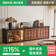 南蘭2025新款法式復(fù)古實(shí)木電視柜中古風(fēng)客廳家用儲(chǔ)物柜搭配茶幾組合柜 【玲瓏矮柜2.1m】棋盤格巧克力柜