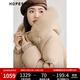 紅袖狐貍大毛領(lǐng)白色羽絨服冬季2024新款女裝收腰連帽氣質(zhì)保暖長款外套 駝色013 M