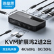 海備思kvm切換器二進(jìn)一出typec擴展塢拓展usb鍵盤(pán)鼠標顯示器共享HDMI切屏器適用Switch2筆記本電腦雙主機 BV234C【二進(jìn)二出】