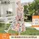 絲柏舍無(wú)袖背心裙2025夏裝新款女裝清新套頭圓領(lǐng)中長(cháng)款連衣裙