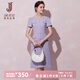 經(jīng)典故事（JANE STORY）經(jīng)典故事2025夏季新款高端精致白色連衣裙女修身名媛小香風(fēng)裙子 紫色 L