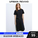 UR2025夏季新款女裝休閑簡(jiǎn)約純色百搭短袖連衣裙UWB750001 寶藍(lán) M