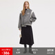 fano studios范洛冬季新款棒球服外套女設(shè)計(jì)感復(fù)古學(xué)院風(fēng)刺繡毛呢加厚短外套 花灰色 XS