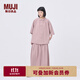 無(wú)印良品（MUJI）IDEE 女式 平紋 短袖襯衫 女士襯衣25年夏季女裝上衣GA41CC5S 煙熏粉色 M （155/80A）