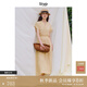 旅途原品ltyp 100%漢麻經(jīng)典剪刀領(lǐng)連衣裙 極簡(jiǎn)優(yōu)雅收腰長(cháng)裙女秋季 香草黃 M