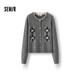 森馬（Semir）針織開(kāi)衫女冬季短款蝴蝶結菱格假兩件2025少女感毛衫109725106006