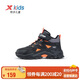特步（XTEP）兒童童鞋精貂絨內里革面防風(fēng)保暖免系帶棉鞋 黑/鮮紅橙 38碼