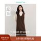 茵曼（INMAN）綿羊毛慵懶松弛V領(lǐng)無(wú)袖背心針織裙2025春秋女裝新品連衣裙長(cháng)裙子 咖色 XL