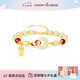 周大生錦鯉平安扣和田玉銀手鏈女上上簽手串七夕情人節(jié)禮物送女友老婆