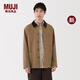 無(wú)印良品（MUJI）男式 木棉混 燈芯絨領(lǐng)夾克 男士外套25年秋季款新品 外衣男款男裝 深米色 S (165/84A)