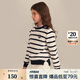E·LAND KIDS衣戀早春新品男女童甜美條紋圓領(lǐng)針織衫毛衣 Navy藏青色/59 160 cm