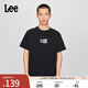 Lee25新品舒適版圓領(lǐng)Logo印花男女同款短袖T恤休閑潮LUT0098394LE 黑色（尺碼偏大，拍小一碼） L