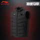 李寧羽絨馬甲帶國旗羽毛球系列男女同款保暖防寒舒適無(wú)袖羽絨服85絨子 AMRV031-1黑色 85%絨子含量 XL (180)
