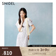 SNIDEL2025春夏新品優(yōu)雅V領(lǐng)包扣泡泡袖印花茶歇連衣裙SWFO252301 紫色 M (1)