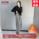 俞兆林（YUZHAOLIN）韓版衛褲女2025秋冬季加絨加厚保暖梨形遮肉顯瘦潮流百搭哈倫褲子 灰色褲子【加絨加厚】 3XL 建議145-160斤