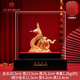 漢帝唐韻（HDTYU）如意金蛇絨沙金生肖蛇擺件2025新年祝福送禮定制吉祥物 中號鴻運當頭