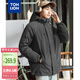 唐獅（TonLion）2023羽絨服男工裝寬松連帽上衣外套 深墨灰 M 