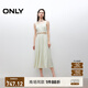 ONLY2025夏季新款肌理感復古U型領(lǐng)無(wú)袖中長(cháng)款連衣裙女|125207047 A61青瓷灰綠色 M