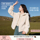 香影毛絨短外套女2024冬季新款連帽立領(lǐng)雙面絨保暖加絨厚開(kāi)衫上衣 米色 S
