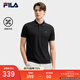 FILA 斐樂(lè )官方男子針織短袖領(lǐng)航POLO衫2025夏季新款時(shí)尚休閑涼感上衣 正黑色-BK L 175/96A/L