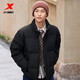 特步（XTEP）75%絨短款羽絨服男女款冬季新款保暖防風(fēng)衣加厚外套男夾克 正黑色-0115-80%絨 S
