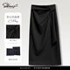 薩拉維夫（SLLAVIF）咖色開(kāi)叉半身裙女2025新款春夏季裙子高腰包臀裙中長(cháng)款職業(yè)西裝裙 黑色 -西裝料 XS (建議80-90斤)