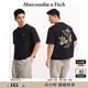 ABERCROMBIE & FITCH男裝女裝情侶裝25夏季度假風(fēng)棉質(zhì)印花圓領(lǐng)短袖T恤KI123-5053 黑色 M (180/100A)