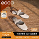 愛步（ECCO）涼鞋女 夏季平底方頭穆勒單鞋 安妮208573 石灰色36