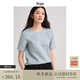 旅途原品ltyp 進(jìn)口100%亞麻極簡(jiǎn)文藝小衫 休閑百搭短袖T恤女秋 湖藍色 XL （建議拍大一碼）