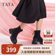 他她喵爪靴秋冬時(shí)裝靴彈力靴女瘦瘦靴厚底短靴CEG01 黑色 36