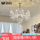 韻鈺法式水晶吊燈客廳燈歐式餐廳吊燈酒店別墅復(fù)式樓大廳奢華大氣燈具 白色款-水晶10頭-配三色led光源