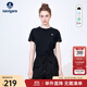 Navigare意大利小帆船短袖T恤衫女夏季圓領(lǐng)百搭體恤衫修身短款基礎(chǔ)款上衣 暗夜黑 M