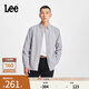 Lee標準版日常簡(jiǎn)約翻領(lǐng)小Logo男長(cháng)袖襯衫休閑潮流LMT009028T12 深灰色 L