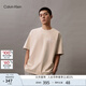 Calvin KleinJeans夏季男女情侶中性ck休閑字母寬松純棉重磅短袖T恤J400448 ACI-燕麥奶 L