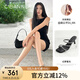 千百度（C.BANNER）【靜音系列】女鞋涼拖涼鞋高跟鞋踩屎感拖鞋A22354150 錫色 38